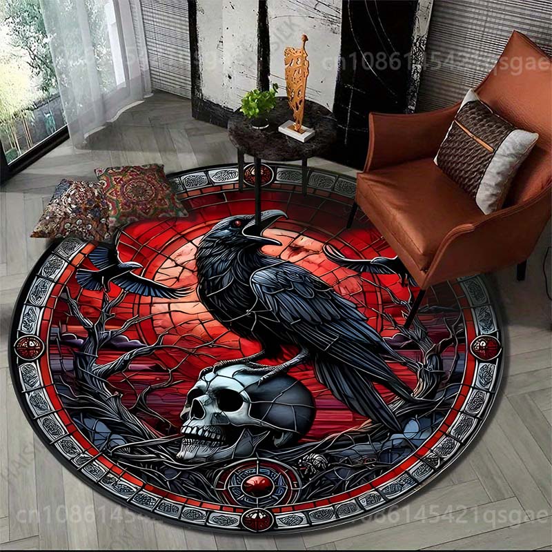 Commercial Glass Printing - Multiple sizes Raven skull themed stained