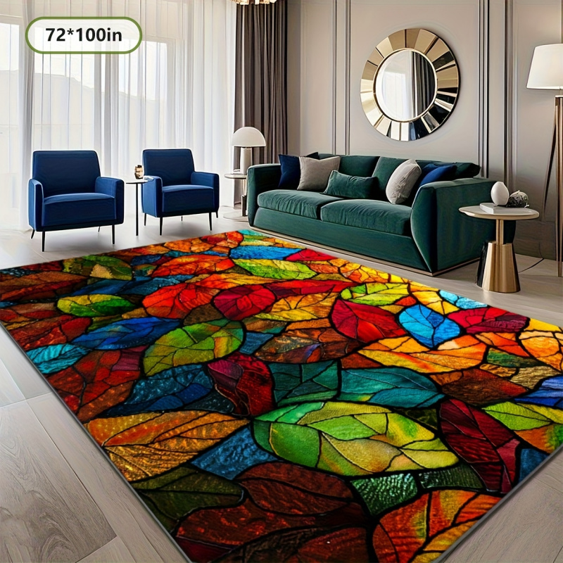 Commercial Glass Printing - VIKAMA Stained Glass Leaf Print Area
