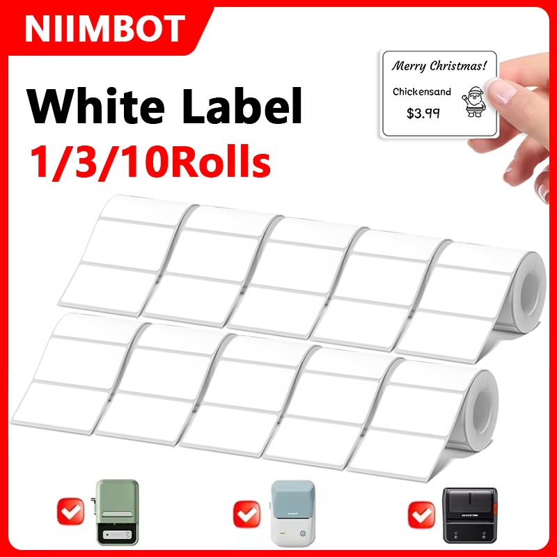 Commercial Printing Inc - Niimbot 1/3/10 Rolls White Thermal Label
