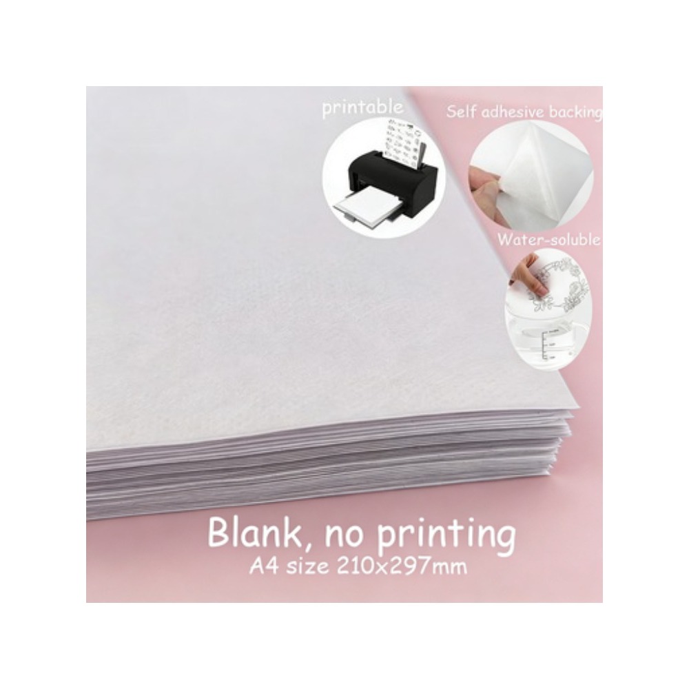 Embroidery Stabilizer Backing - 5 sheets A4 Custom Printing Printable