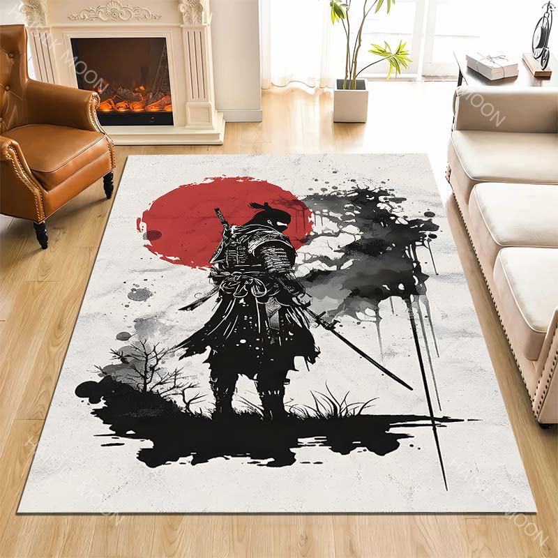 Commercial Printing Ink - Samurai and red sun ink painting