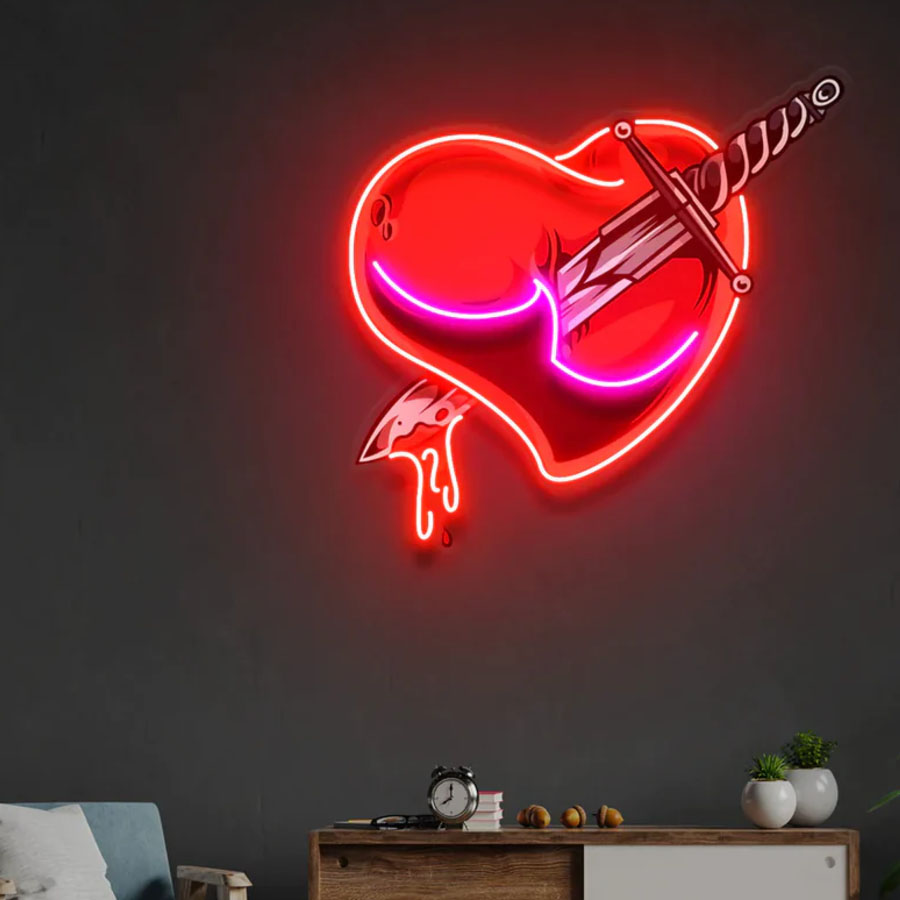 Love Hands Neon Artwork Neon L - Commercial Glass Printing ulasan dan harga